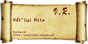 Vályi Rita névjegykártya