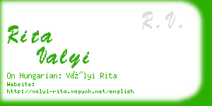 rita valyi business card